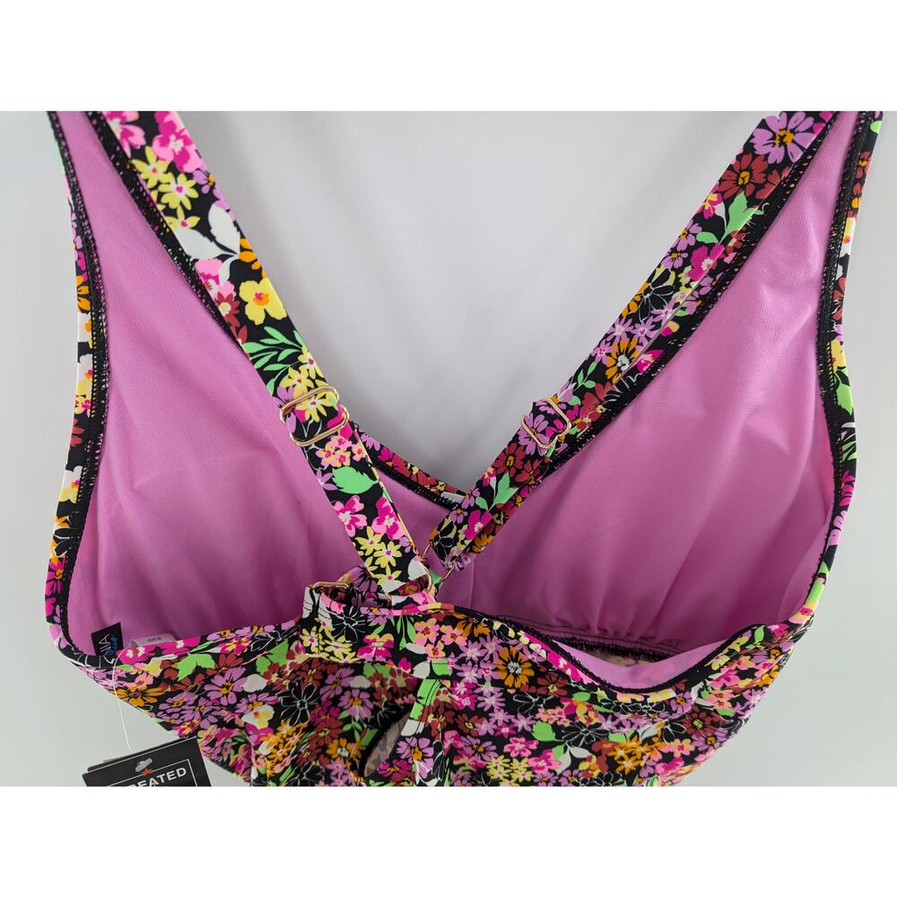 California Waves Swim Halter Tankini Top Ditsy Pluse Size 1 - Picture 9 of 13